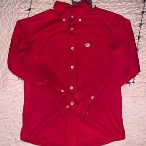 Solid Red Women’s Cinch Button Down| Size M|